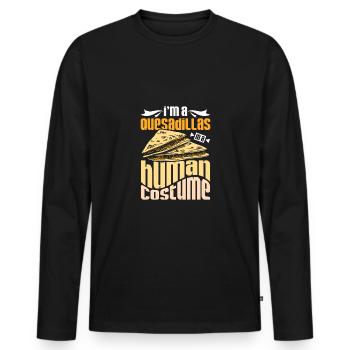 I'm a quesadillas in a human costume - Men's Premium Organic Long Sleeve Shirt - black - Front - Nico (187cm)