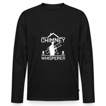 Ramoneur Chuchoteur de cheminée - T-shirt manches longues Premium bio Homme - noir - Devant - Nico (187cm)