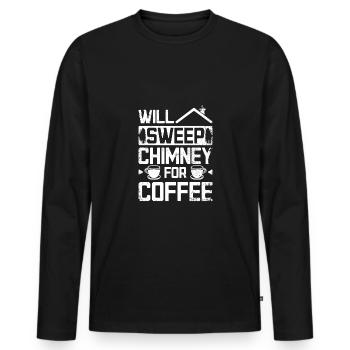 Will sweep chimney for coffee Chimney sweep - Men's Premium Organic Long Sleeve Shirt - black - Front - Nico (187cm)