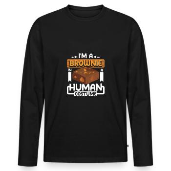 I'm a brownie in a human costume - Men's Premium Organic Long Sleeve Shirt - black - Front - Nico (187cm)