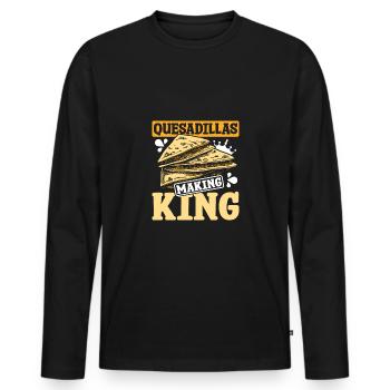 Quesadillas King - Men's Premium Organic Long Sleeve Shirt - black - Front - Nico (187cm)