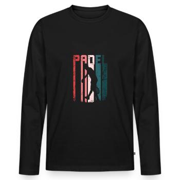 Retro Vintage Padel - Men's Premium Organic Long Sleeve Shirt - black - Front - Nico (187cm)
