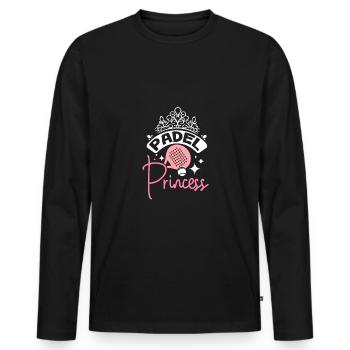 Girl Padel princess - Men's Premium Organic Long Sleeve Shirt - black - Front - Nico (187cm)