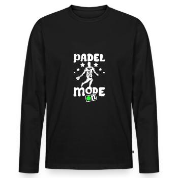 Padel mode on - Men's Premium Organic Long Sleeve Shirt - black - Front - Nico (187cm)