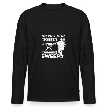 Hotter than my chimney is the chimney sweep - Men's Premium Organic Long Sleeve Shirt - black - Front - Nico (187cm)