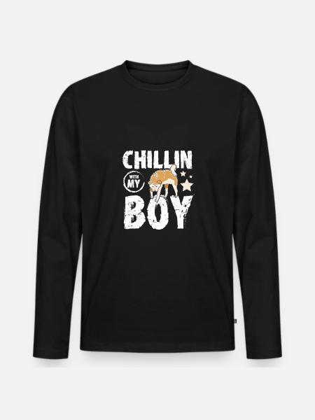 Chillin with my Akita boy - Men's Premium Organic Long Sleeve Shirt - black
