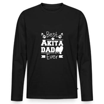 Beat akita dad ever - Männer Premium Bio Langarmshirt - Schwarz - Vorne - Nico (187cm)