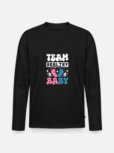 Team healthy baby - Men's Premium Organic Long Sleeve Shirt - black