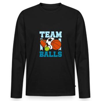 Gender Reveal Team boy team balls - Männer Premium Bio Langarmshirt - Schwarz - Vorne - Nico (187cm)
