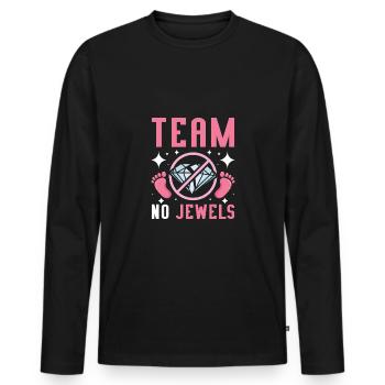 Gender Reveal Team girl team no jewels - Männer Premium Bio Langarmshirt - Schwarz - Vorne - Nico (187cm)