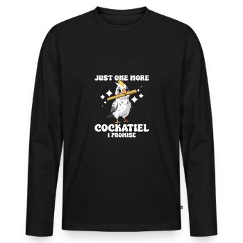 Juste un calopsitte de plus, je vous le promets - T-shirt manches longues Premium bio Homme - noir - Devant - Nico (187cm)