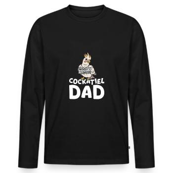 Le plus grand papa calopsitte du monde - T-shirt manches longues Premium bio Homme - noir - Devant - Nico (187cm)
