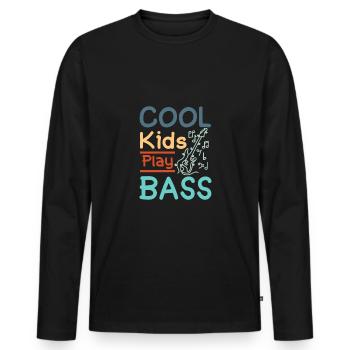 Children Cool kids play bass - Men's Premium Organic Long Sleeve Shirt - black - Front - Nico (187cm)