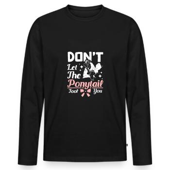 Fille d’aïkido ne vous laissez pas tromper par la queue de cheval - T-shirt manches longues Premium bio Homme - noir - Devant - Nico (187cm)