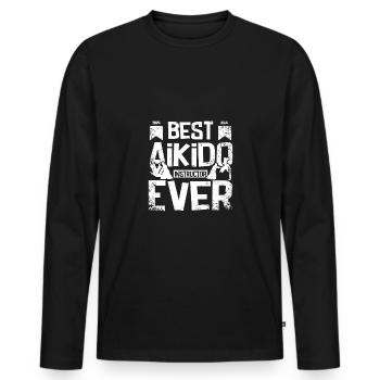 Best Aikido instructor ever - Männer Premium Bio Langarmshirt - Schwarz - Vorne - Nico (187cm)