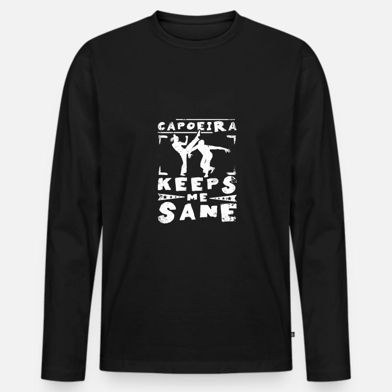 Capoeira keeps me sane - Männer Premium Bio Langarmshirt - Schwarz