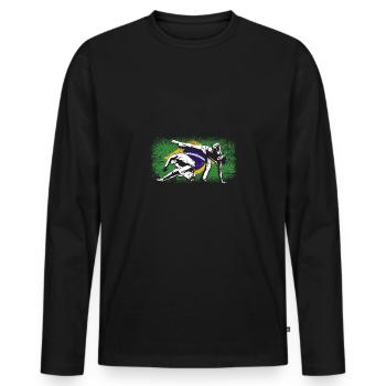 Brésil drapeau brésilien Capoeira - T-shirt manches longues Premium bio Homme - noir - Devant - Nico (187cm)