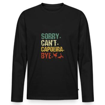 Désolé, je ne peux pas capoeira Bye - T-shirt manches longues Premium bio Homme - noir - Devant - Nico (187cm)