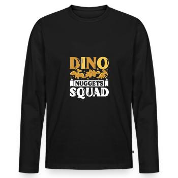 Dino Chicken Nugget Dino Nugs squad - T-shirt manches longues Premium bio Homme - noir - Devant - Nico (187cm)