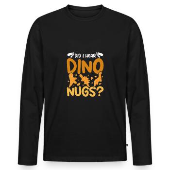 Dino Chicken Nugget : est-ce que j’ai entendu des nugs de dinosaures ? - T-shirt manches longues Premium bio Homme - noir - Devant - Nico (187cm)