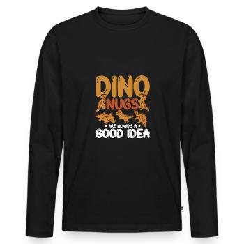 Les pépites de dinosaure sont toujours une bonne idée - T-shirt manches longues Premium bio Homme - noir - Devant - Nico (187cm)