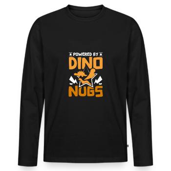 Propulsé par des pépites Dino - T-shirt manches longues Premium bio Homme - noir - Devant - Nico (187cm)