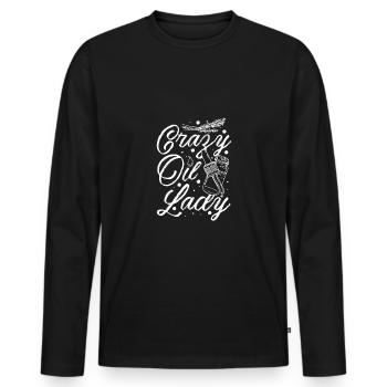 Crazy essential oil lady - Männer Premium Bio Langarmshirt - Schwarz - Vorne - Nico (187cm)