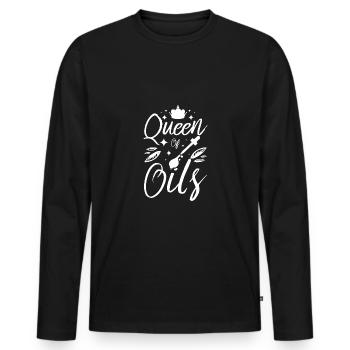 Reine des huiles essentielles - T-shirt manches longues Premium bio Homme - noir - Devant - Nico (187cm)