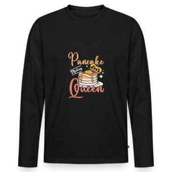 Pancake making queen - Men's Premium Organic Long Sleeve Shirt - black - Front - Nico (187cm)
