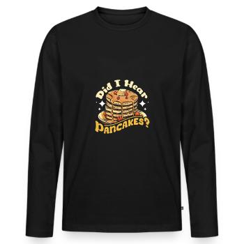 Ai-je entendu des crêpes - T-shirt manches longues Premium bio Homme - noir - Devant - Nico (187cm)