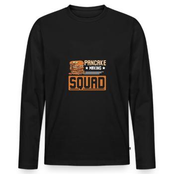 Pancake making squad - Men's Premium Organic Long Sleeve Shirt - black - Front - Nico (187cm)