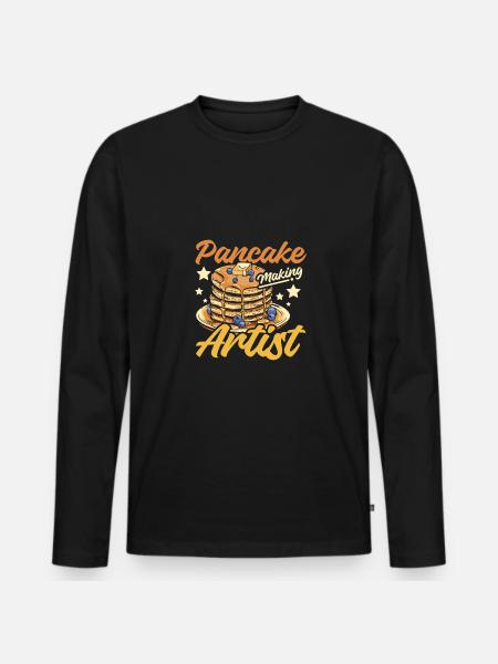 Pancake making artist - Men's Premium Organic Long Sleeve Shirt - black