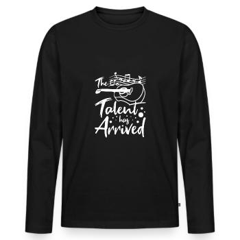 Guitarist the talent has arrived - Männer Premium Bio Langarmshirt - Schwarz - Vorne - Nico (187cm)