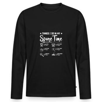 Things I do in my spare time playing Timpani - Men's Premium Organic Long Sleeve Shirt - black - Front - Nico (187cm)