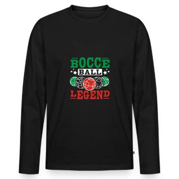 Bocce ball legend - Men's Premium Organic Long Sleeve Shirt - black - Front - Nico (187cm)