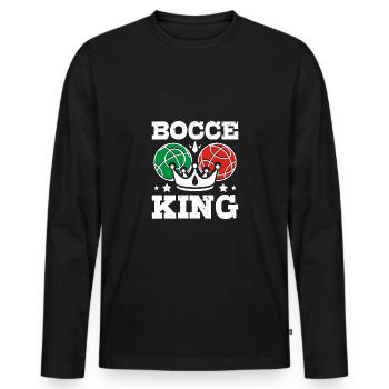 Bocce ball king - Men's Premium Organic Long Sleeve Shirt - black - Front - Nico (187cm)