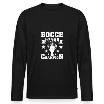 Bocce Ball Champion - Men's Premium Organic Long Sleeve Shirt - black - Front - Nico (187cm)