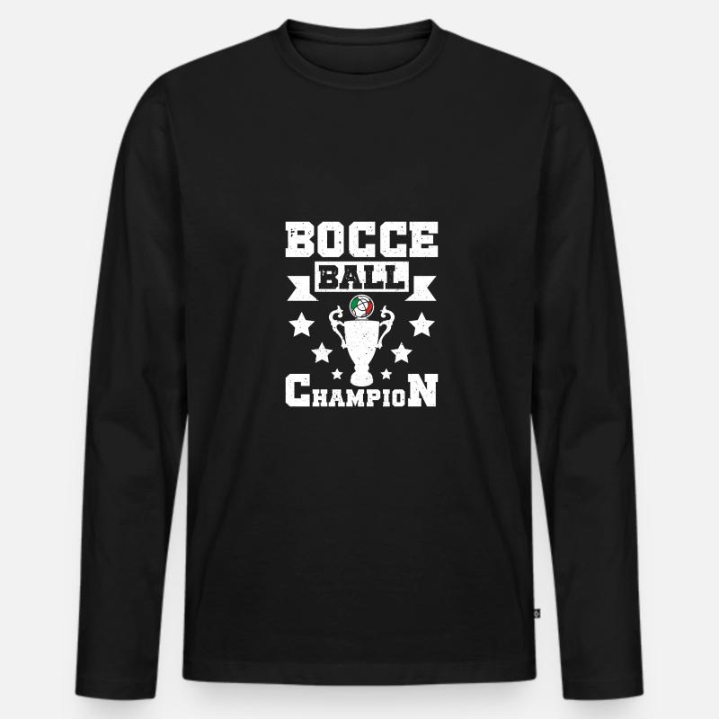 Bocce Ball Champion - Männer Premium Bio Langarmshirt - Schwarz