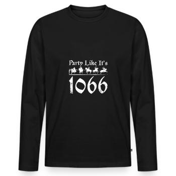 Ren faire Faire la fête comme si c’était 1066 - T-shirt manches longues Premium bio Homme - noir - Devant - Nico (187cm)