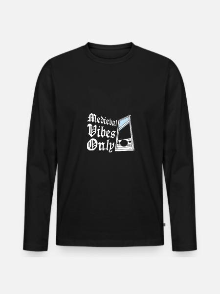 Guillotine Medieval vibes only - Men's Premium Organic Long Sleeve Shirt - black