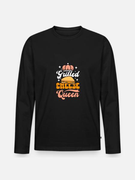 Grilled cheese queen - Men's Premium Organic Long Sleeve Shirt - black