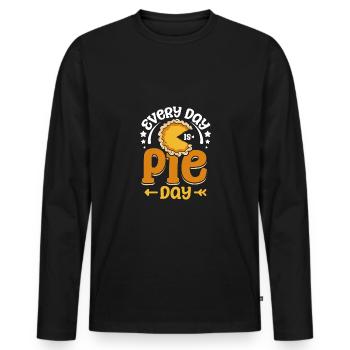 Every day is pumpkin pie day - Men's Premium Organic Long Sleeve Shirt - black - Front - Nico (187cm)