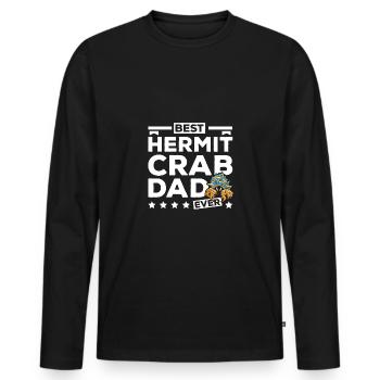 Fathers day Best Hermit crab dad ever - Männer Premium Bio Langarmshirt - Schwarz - Vorne - Nico (187cm)