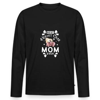 Mothers day Best hermit crab mom ever - Männer Premium Bio Langarmshirt - Schwarz - Vorne - Nico (187cm)
