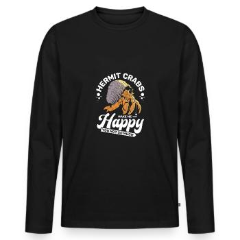 Hermit crabs make me happy you not so much - Männer Premium Bio Langarmshirt - Schwarz - Vorne - Nico (187cm)