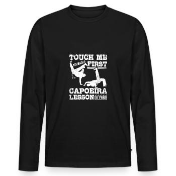 Touch me et votre premier cours de Capoeira est gratuit - T-shirt manches longues Premium bio Homme - noir - Devant - Nico (187cm)