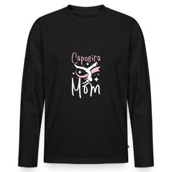 Fête des mères Mama Capoeira Mom - T-shirt manches longues Premium bio Homme - noir - Devant - Nico (187cm)
