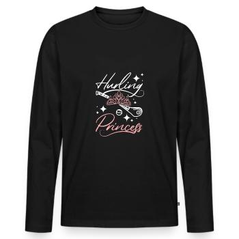 Girl Hurling Princess - Männer Premium Bio Langarmshirt - Schwarz - Vorne - Nico (187cm)