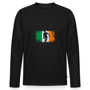 Hurling Irish flag - Männer Premium Bio Langarmshirt - Schwarz - Vorne - Nico (187cm)