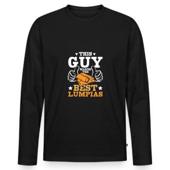 This guy makes the best Lumpias - Men's Premium Organic Long Sleeve Shirt - black - Front - Nico (187cm)